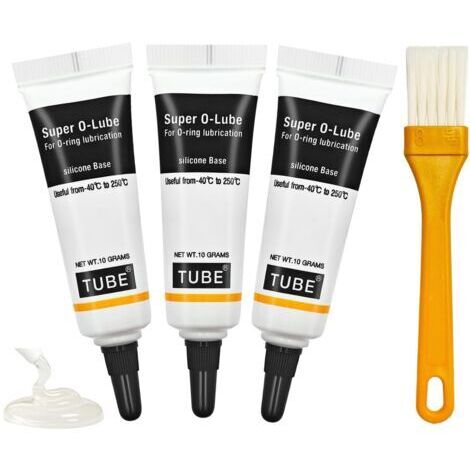 3 Pièces Graisse Silicone + 1 Pinceau,Graisse Alimentaire Machine a Cafe,Imperméable et Haute Stabilité,pour Joints Toriques,Plomberie,Machine