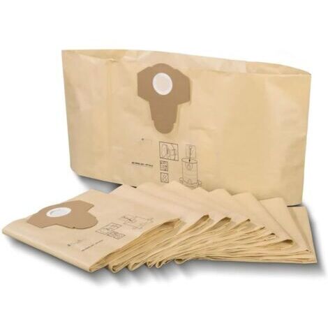 Lot de 6 sacs aspirateur 30L compatibles Parkside PNTS 1400, PNTS 1500, PWD 25, PWD 30 & Einhell TE-VC – Sacs filtre résistants à la déchirure pour poussière fine et usage sec
