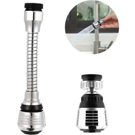 Combinaison longue et courte Douchette Robinet Cuisine 2 Pièces Rallonge Robinet Cuisine robinet pivotant à 360 ° tête de pulvérisateur Embout de robinet Convient pour la cuisine (1/5)