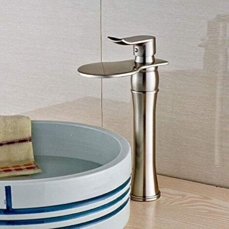 Robinets De Cuisine Robinet Laiton Massif Nickel Brossé Lavabo Lavabo Robinet Mitigeur Mitigeur Robinet Monté Sur Le Pont (1/5)