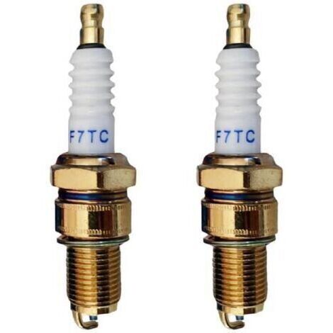 Bougie d'allumage, bougie d'allumage métallique, bougie d'allumage à électrode, bougie d'allumage de moteur, bougie d'allumage de tondeuse à gazon, bougie d'allumage F7TC (2 pièces)