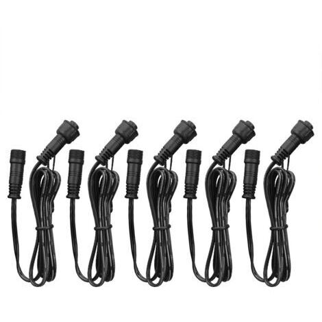 Câble d'extension 5 paquets de 1M/ 3,3 pieds, 2 broches avec connecteurs mâles et femelles, résistance à l'eau IP67 pour éclairage de pont