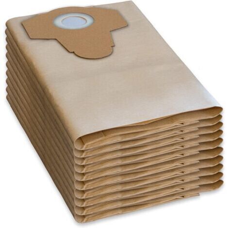 Lidl Lot de 10 sacs d'aspirateur d'origine pour aspirateur eau et poussière PWD 25, 30, PNTS 23, 30, 1400, 1500 A1, A2, B1, C1, D1, B2, B3, E2, C4, D5, F2, H4, Marron