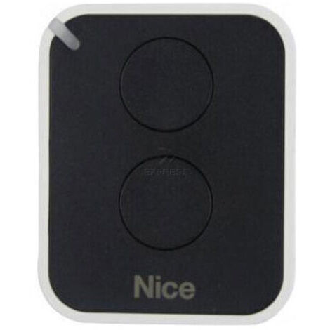 Télécommande Nice pour moteurs 433,92 MHz – 2 canaux – Alimentée par une pile CR2032 – Portée jusqu'à 100 m en extérieur
