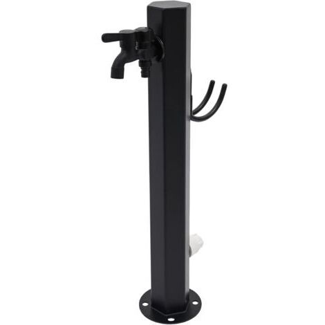 Robinet de colonne d'eau, colonne de jardin, colonne de jardin, en acier inoxydable 304, noir, avec support de tuyau pour arrosage de jardin, lavage de voiture, cour et extérieur