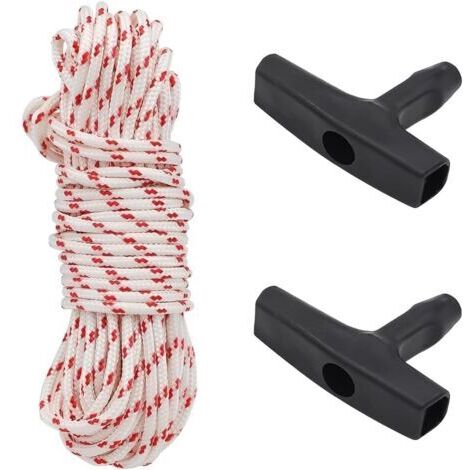 3 pièces Corde de Démarrage avec Poignée pour Tondeuse, Tronçonneuse, Débroussailleuse, Taille-bordures, Pièces de Moteur (10 mètres, 3,0 mm) (1/5)