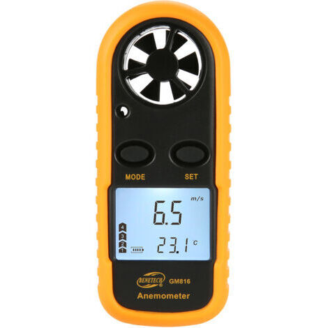 Anémomètre numérique GM816, jauge de vitesse du vent, compteur LCD, débit d'air portatif, thermomètre (1/4)
