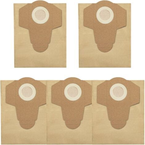 Lot de 5 sacs à poussière de 20 l pour nettoyeurs humides et secs, pour TC-VC 1825 1815S 1812S X-Change 25 L, filtres en papier haute capacité avec trou de 65 mm, élimination facile (1/5)