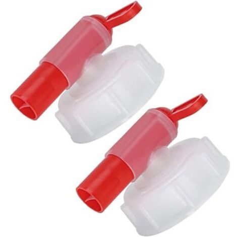 Lot de 2 robinets de sortie DN61 de 15 à 60 L, robinet doseur avec couvercle à vis, distributeur de liquide en plastique et de produits chimiques