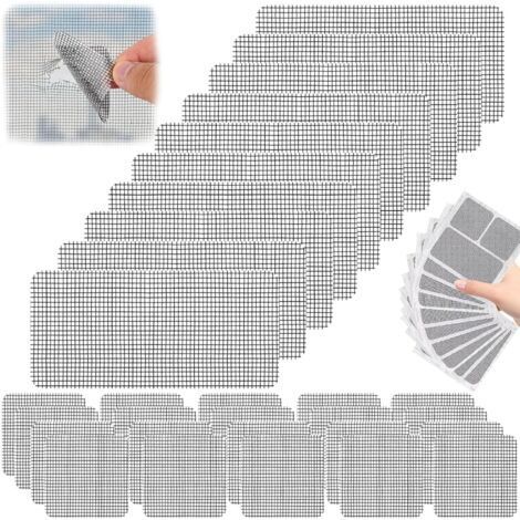 Kit de réparation de porte moustiquaire 30 pièces, patch d'écran, pour réparer les trous de déchirure (1/5)