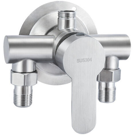 Mitigeur d'eau chaude et froide en acier inoxydable 304, robinet de douche exposé, diamètre des tuyaux d'entrée et de sortie DN15 (1/2)