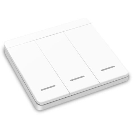 Interrupteur d'éclairage sans fil, facile à installer, adapté à une puissance d'éclairage jusqu'à 1500 W, 86 interrupteur de sécurité du panneau mural RF (3 interrupteur) (1/5)