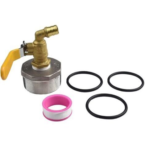 Robinet de sortie de rechange en acier inoxydable D50 pour huile et eau avec construction résistante aux fuites et 3 joints toriques compatibles avec les fûts de 200 litres (1/5)