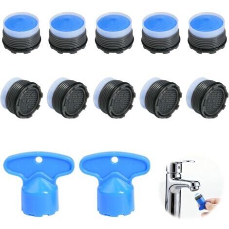 10 Pièces Mousseur Robinet Universel M18.5 avec Filtre Robinet, Aérateur Robinet 15 mm, Embout Brise Jet Robinets, Régulateur de Jet, Mousseur pour Robinet et 2 Clés, pour Cuisine Salle de Bain