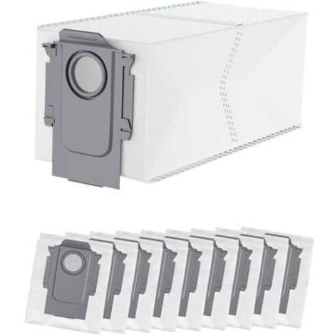 Lot de 10 Sacs d'aspirateur pour Roborock Q Revo/Qrevo Pro/QrevoMaxV/Qrevo Curv/s8 MaxVUltra/S8Max Ultra/Qrevo Edge/Qrevo S/Qrevo Plus/QreVo Master/Orevo Slim, Accessoires Sac Poussière de Rechange (1/5)