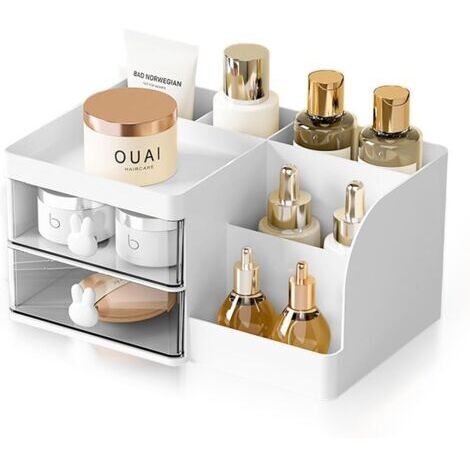 Organisateur de bureau,Organiseur bureau,Organiseurs et distributeurs pour le bureau,Avec 5 Compartiments,2 tiroirs et Possibilités de Rangement Multifonctionnelles,pour l'École, Bureau (1/5)