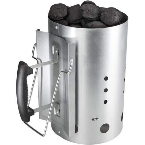 28x 17cm Démarreur de Cheminée pour Weber 7416 ou Autres Barbecues au Charbon, Démarreur de Cheminée avec Poignée de Sécurité Allume-feu BBQ, Démarreur Rapide au Charbon pour Les Grillades (1/4)