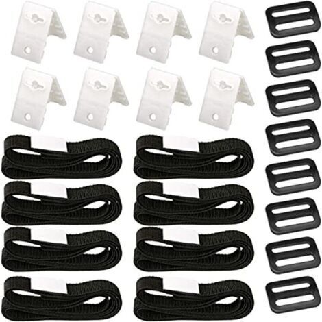 Kit de fixation de rouleau de couverture de piscine solaire, paquet de 8, sangles de fixation de rouleau de couverture de piscine pour la fixation universelle des rouleaux de couverture de piscine au (1/5)