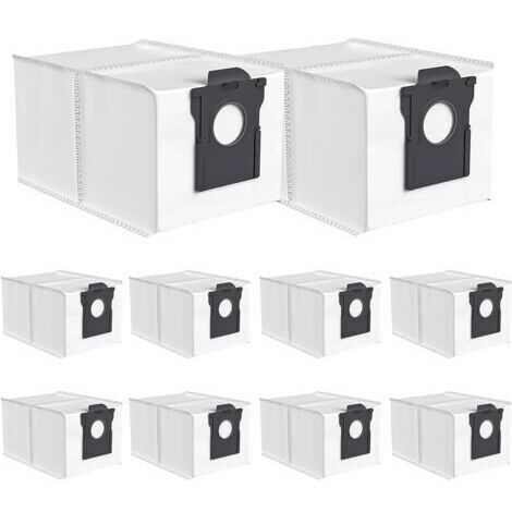 Lot de 10 Sacs D'aspirateur pour Aspirateur Dreame X30 Ultra/L10s Pro Ultra Heat/L10s Ultra Gen 2/X40 Ultra Complete/X50 Ultra Complete,Tissu Non Tissé Sac à Poussière Dreame X30/X40/X50