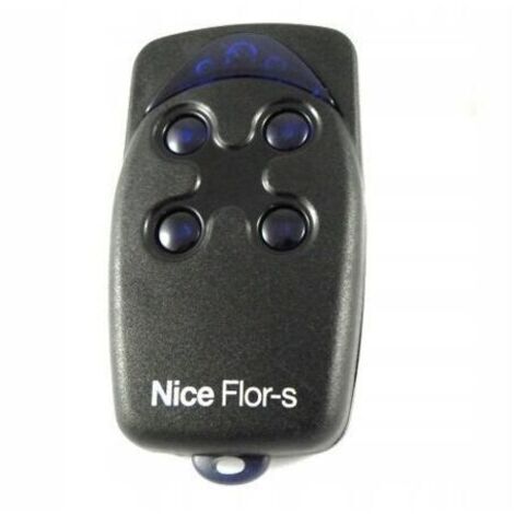 Jolie télécommande noire FLO4R-S avec 4 boutons et une portée de 150 mètres.