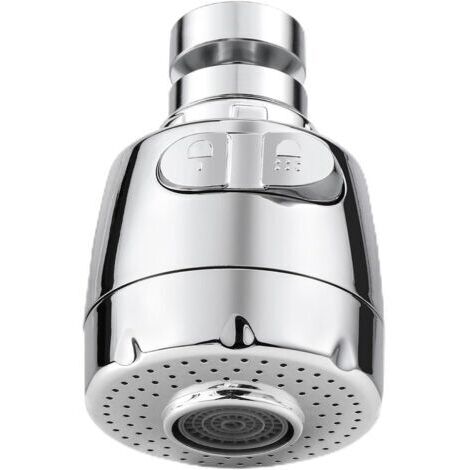 Aérateur pour robinet rotatif à 360 °, buse robinet cuisine, évier avec filtre régulateur de tête, 2 modes, aérateur robinet, atomiseur robinet, tête robinet de cuisine, argenté (1/5)