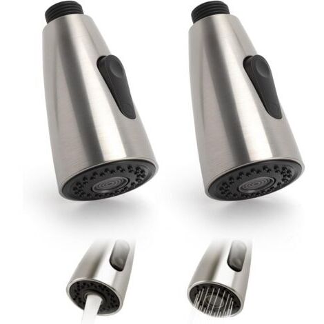 Lot de 2 embout robinet cuisine G1/2, embout mitigeur cuisine avec 2 jets, embout robinet cuisine douchette pour mitigeur extractible, embout de robinet de cuisine facile à installer (1/5)