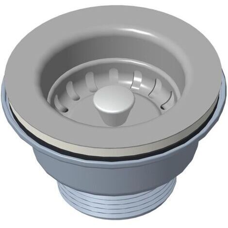 Bouchon d'évier 85 mm avec éléments de fixation en acier inoxydable et anneau d'étanchéité en PVC pour bonde d'évacuation dans diverses installations d'évier (1/5)