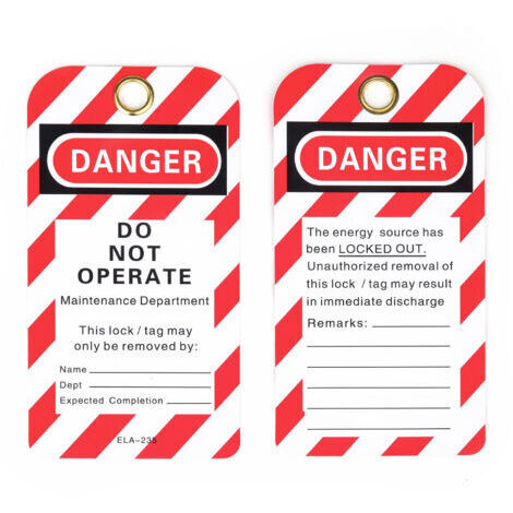 Étiquettes de signalisation de verrouillage en plastique Danger Ne pas utiliser, paquet de 10 (1/2)