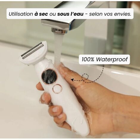 Rasoir Elios Femme 5 En 1, Rasoirs Électriques Femme, Epilateur Visage Femme avec Affichage, Tondeuse Bikini 5 En 1 Étanche IPX7, Aisselles, Pour Bikini, Jambes, Nez, 5 têtes interchangeables (Blanc)