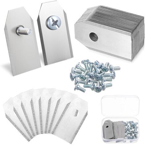 20 Pcs Lame Tondeuse à Gazon Universelle, Lame de Rechange pour Robot Tondeuse, Lames de Rechange en Acier Inoxydable pour Navimow 105e et 108e, avec 20 vis (1/5)