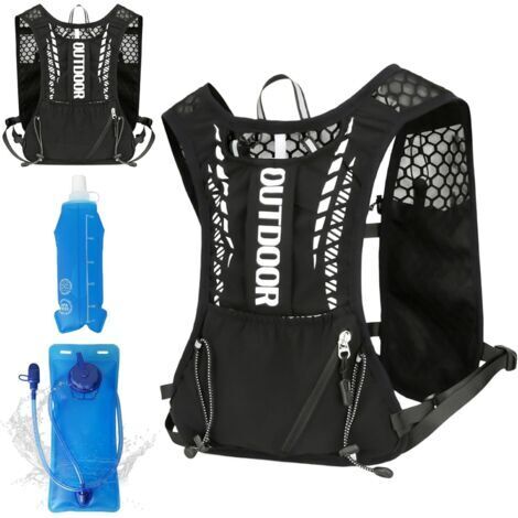 Gilet de Course pour Homme et Femme avec Poche à Eau de 2 l et Gourde de 500 ML - Sac à Dos d'hydratation Ultra léger et Respirant pour Homme pour Jogging, Trail, vélo, Marathon