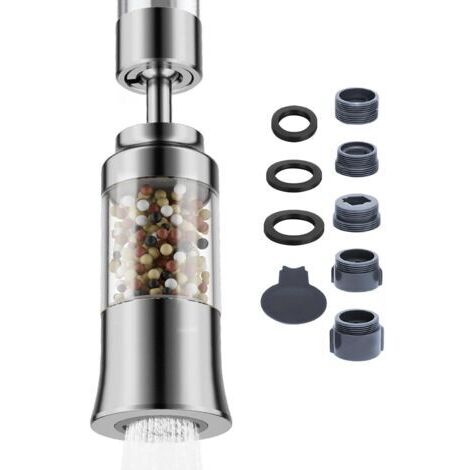 Filtre à Eau Robinet 2 Modes, Filtre Robinet Anti Calcaire Rotatif à 360°, Purificateur d'Eau Robinet Cuisine à 6 Étapes de Filtration (1/5)