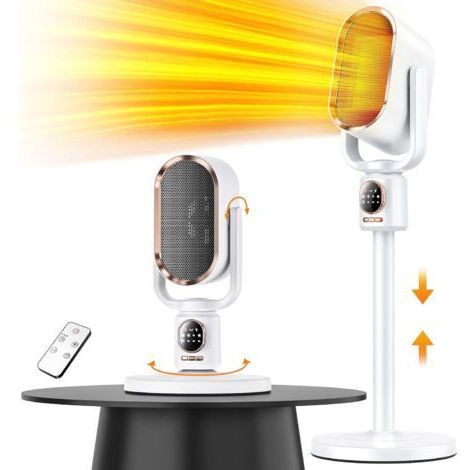 Chauffage électrique portable 1500 W pour usage intérieur avec thermostat, affichage numérique, radiateur soufflant en céramique, (1/5)
