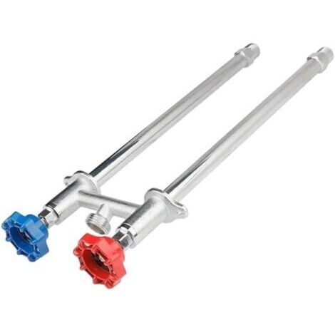 Robinet d'eau extérieur avec protection anti-gel, finition chromée en laiton massif, alimentation chaude et froide, filetage MIP de 1,27 cm et filetage GHT de 1,9 cm pour tuyau d'arrosage en climat
