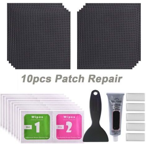 Kit de réparation noir résilient 10 pièces, kit de réparation de trampoline répare les trous ou les déchirures dans les tapis de trampoline (1/2)