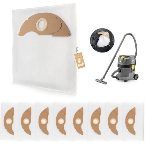 8 Pièces Sacs à Poussière pour Karcher NT 22/1 Sacs à Poussière de Rechange Aspirateur Accessoires