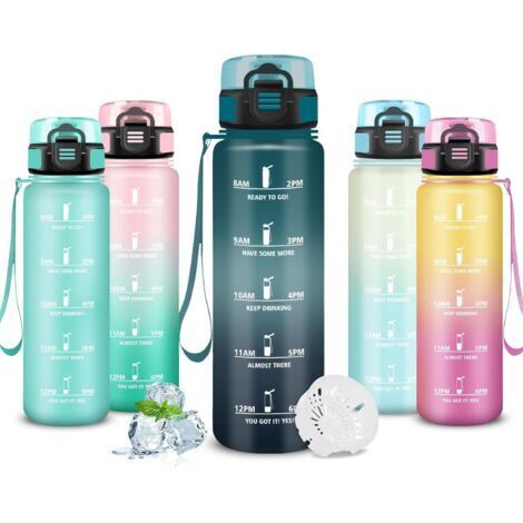 Gourde- 0.5l- Gourde Enfant, Anti Fuite, Gourdes Graduée, Facile à Nettoyer, Gourdes Enfant anti Fuite, Bouteille d'eau pour École, Camping, Bureau, Après-Sport, Voyage, Maison (1/5)