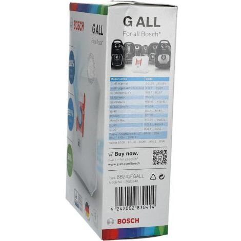 468383 Lot de 4 sacs d'aspirateur + micro-filtre type G