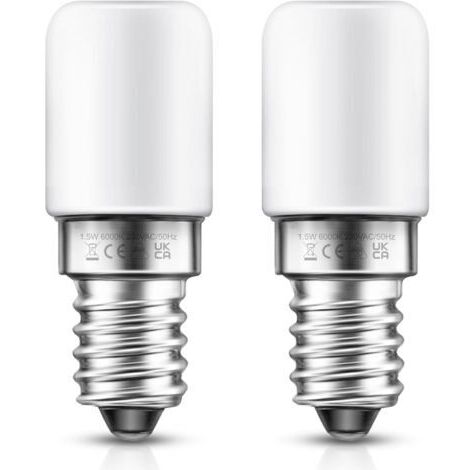 Lot de 2 Lampe E14 LED Ampoule pour Réfrigérateur / 1.5 W - Puissance équivalente à une Lampe de 15 Watt,Blanc Froid - 6000K [Classe énergétique F] (1/5)