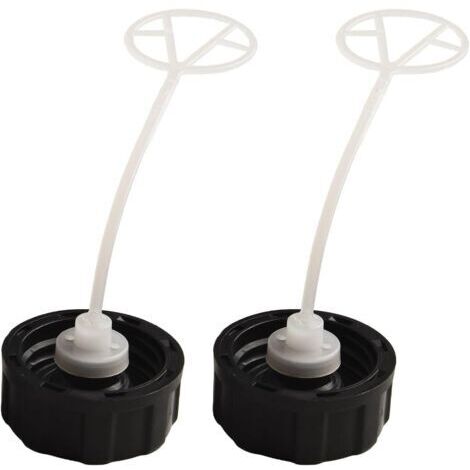 Lot de 2 bouchons de réservoir de carburant en plastique noir de 45 mm de diamètre extérieur pour débroussailleuse à essence 43Cc 49Cc 52Cc 55Cc 55CC (1/5)