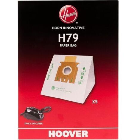 H79 Sacs pour Aspirateurs , Compatibles avec les Aspirateurs Traîneaux Power Capsule et Space Explorer, sacs d'origine en papier, anti-odeur, paquet de 5 Pièces