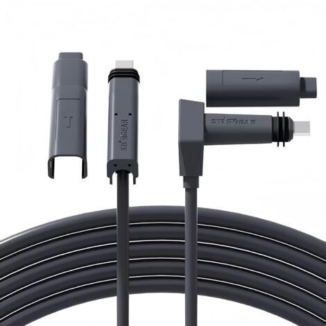 Câble Starlink SPX 150,9FT/46M Kit satellite rectangulaire V2 Câble de remplacement, extension avec embout anti-poussière Accessoires Starlink Gris étanche VITESSES JUSQU'À 1200 Mbps (1/5)