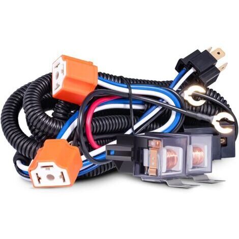 Kit de faisceau de câbles de relais de phare H4 pour 7x6 5x7 H6054, faisceau de câbles en céramique conducteur thermique pour camion tout-terrain Jeep Cherokee Chevy, résout les problèmes de double mi (1/5)