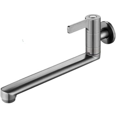 Robinet d'eau froide avec portée étendue, design rotatif, convient pour montage mural dans différents réglages (30 cm) (1/5)