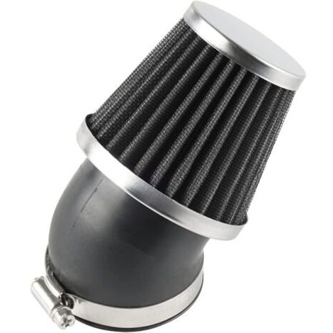 48/49/50 mm Universel 45° Collecteur en Caoutchouc Double Couche Acier Filtre à Air de Sport Filtre Filtre à Air pour Moto Scooter ATV Cyclomoteur Scooter Noir (1/5)