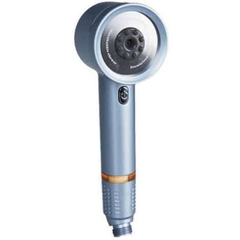 Nouvelle pomme de douche d'appoint puissante, matériau ABS de haute qualité, panneau en acier inoxydable 304 avec système de filtration intégré, élément filtrant remplaçable, 4 modes - bleu (1/4)