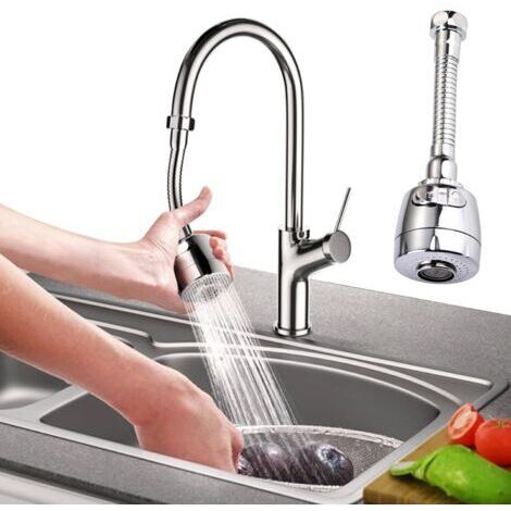 Extenseur pour robinet de lavabo de cuisine et de salle de bain, aérateur, adaptateur tête de pulvérisation, rotatif à 360°, économie d’eau, 2 modes, 1 pack (1/5)