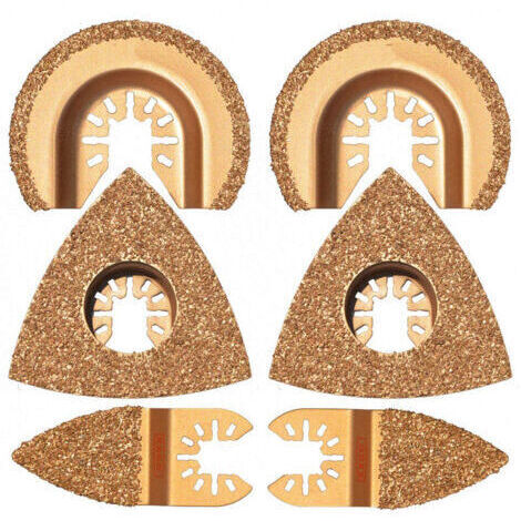 Lot de 6 lames oscillantes en carbure de diamant – Pour béton, pierre tendre et mastics – Coupe nette et précise – Compatible avec outils multifonctions (1/5)