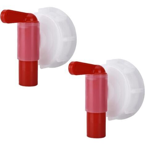 Lot de 2 robinets de dosage DIN61 - Robinet d'écoulement / robinet doseur pour bidon de 15 à 60 litres avec filetage DIN 61 (bidon fileté DIN 61)