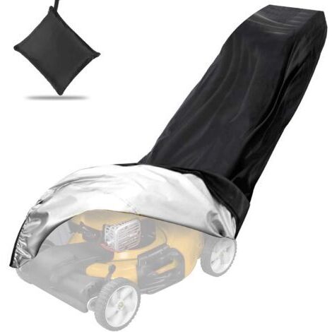 Housse de Tondeuse Gazon Imperméable, Bâche de Protection pour Tondeuse à Gazon pour Rangement Extérieur, Oxford 420D Housse de Tracteur de Jardin avec Cordon de Serrage, Noir (1/5)